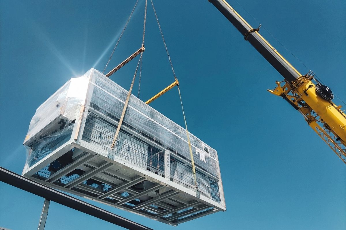 CRS packaged chiller on site