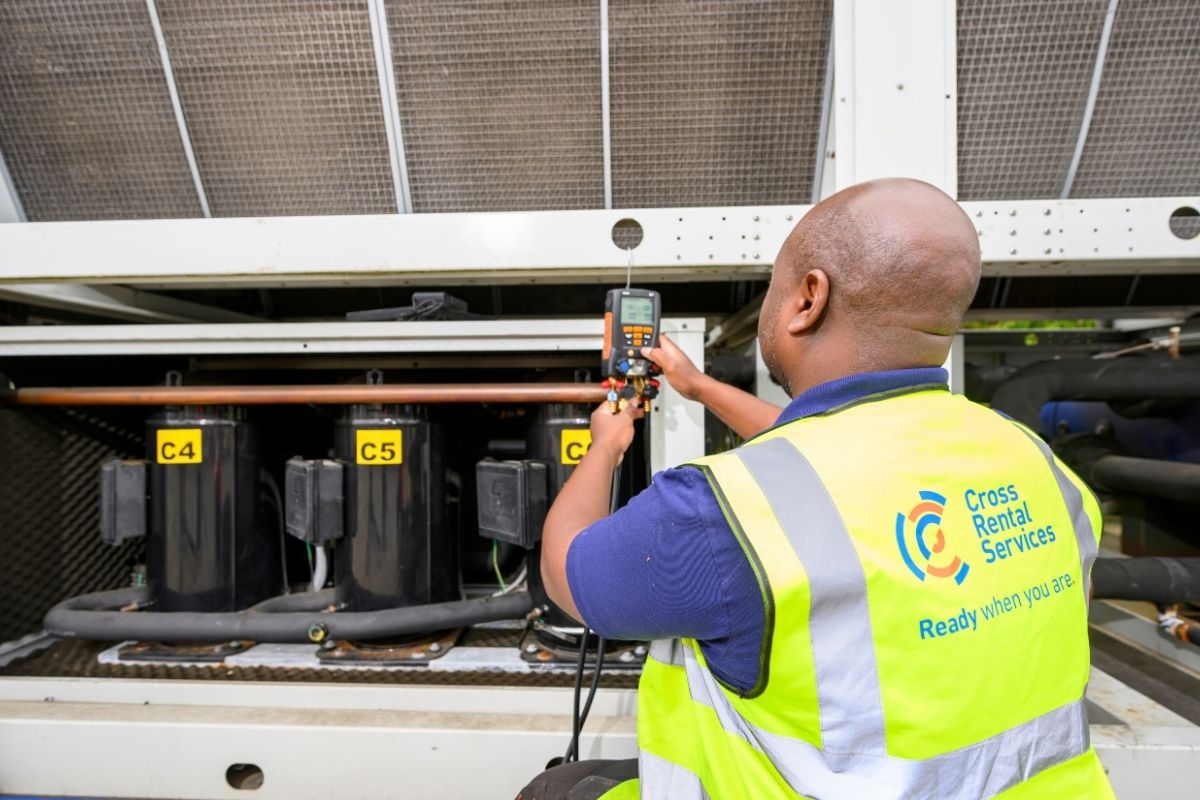 CRS packaged chiller on site
