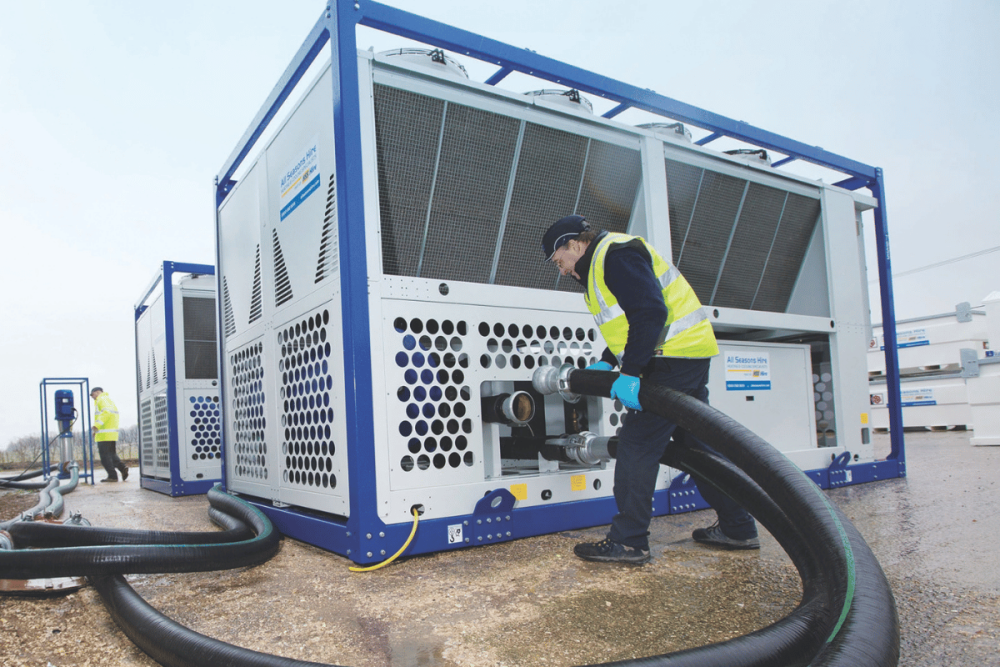 CRS packaged chiller on site