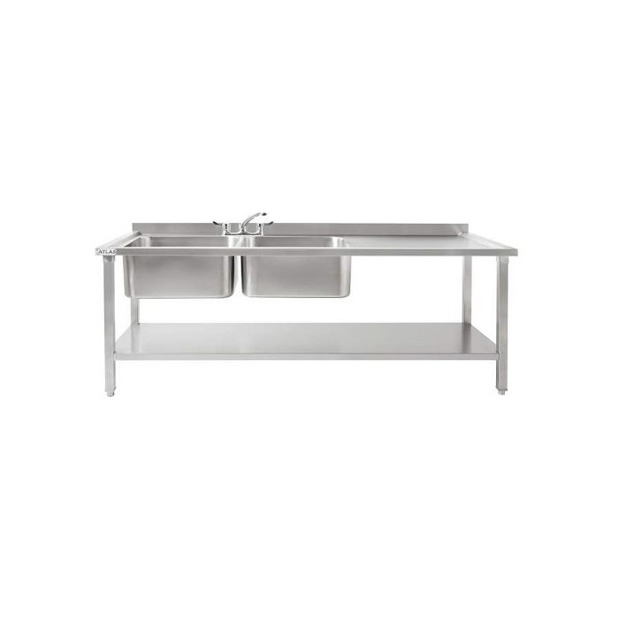 Large Double Sink with Drainer