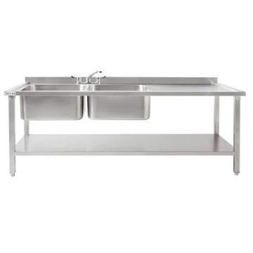 Large Double Sink with Drainer