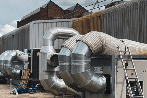 Overhead Ducting for Air Conditioning Over a Production Line