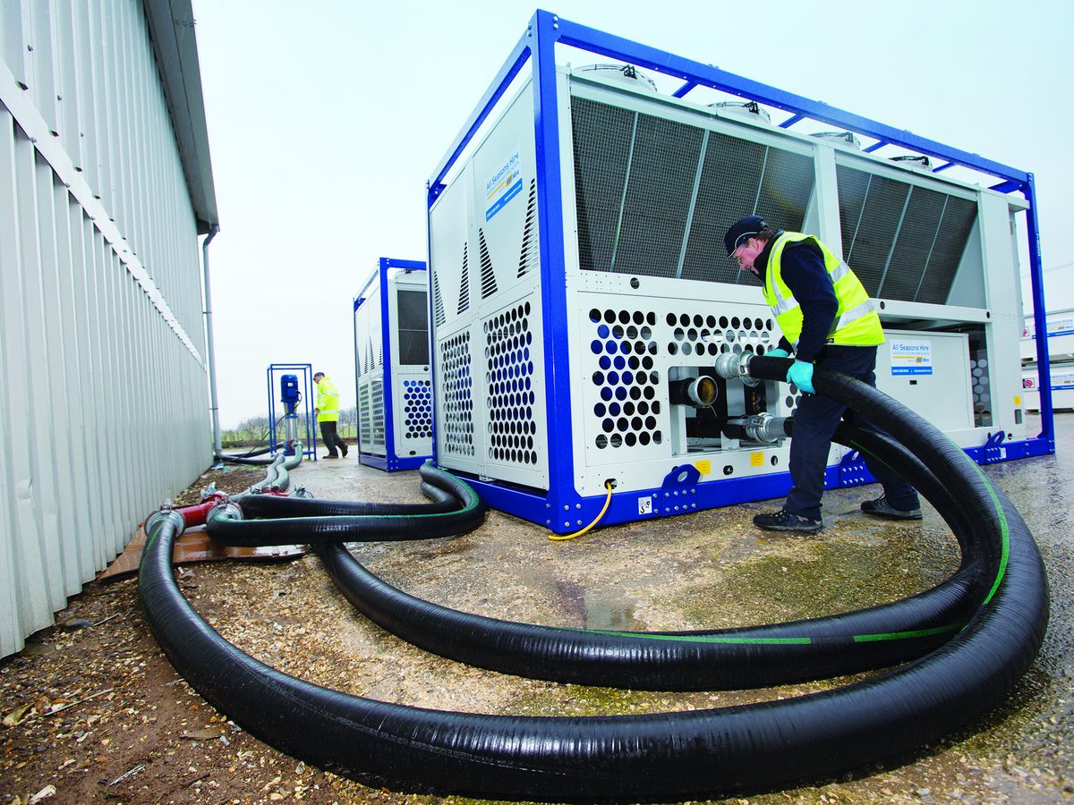 CRS engineers commissioning a packaged chiller