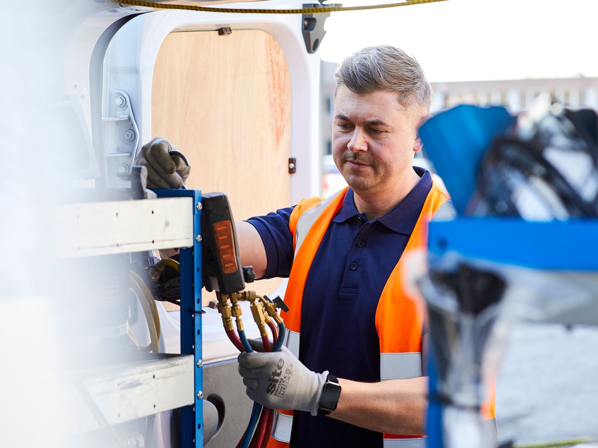 CRS engineers commissioning a packaged chiller