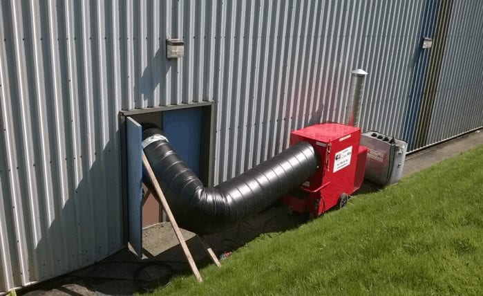 Our team was tasked with provide temporary event heating for a major book launch in Galway